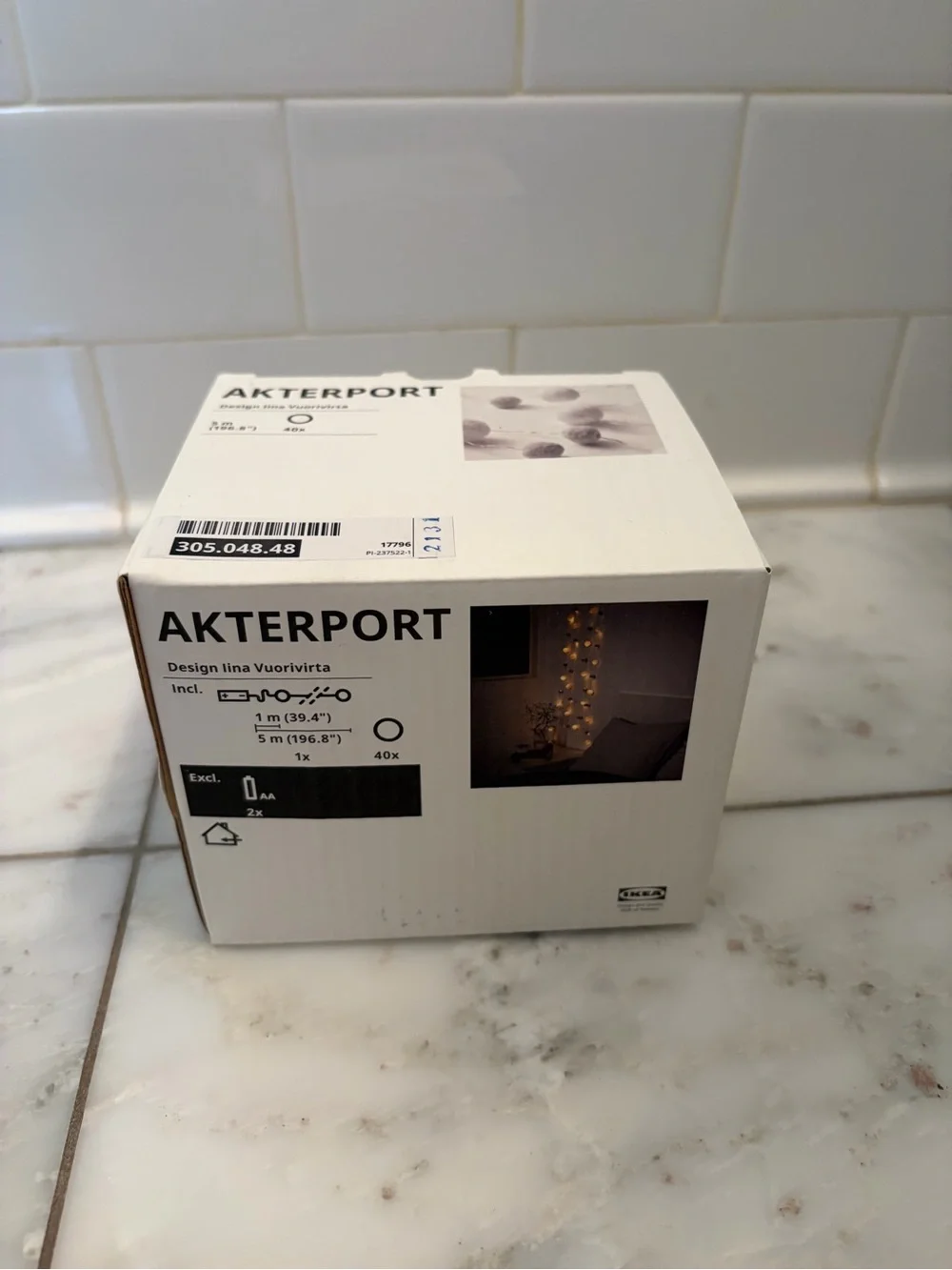 *BRAND NEW* IKEA Akterort White & Gray Felt Ball Garland - Cozy Home Accent
